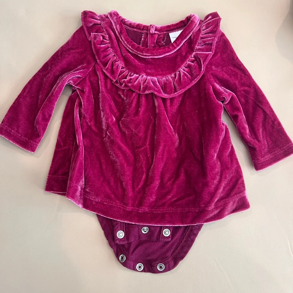 Carter's Velvet Ruffle Diaper Cover - Purple